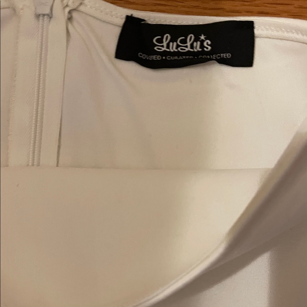 Lulu's White Strapless Evening Dress